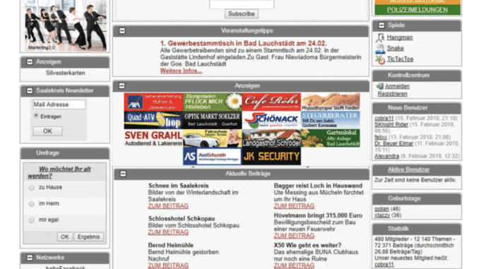 Screenshot Saalekreis-Board