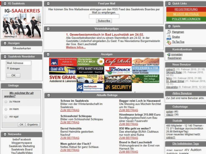 Screenshot Saalekreis-Board Screenshot Saalekreis-Board