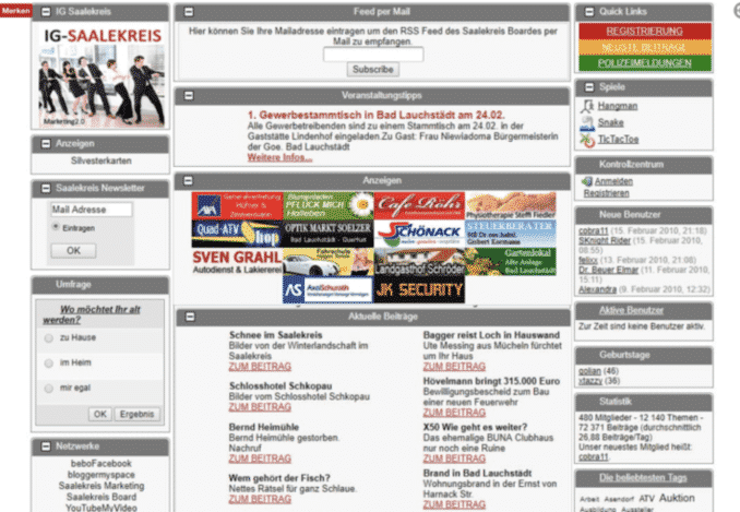 Screenshot Saalekreis-Board