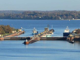 Schleuse in Kiel an der Ostsee
